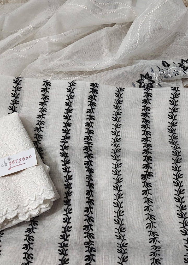 Pure Kota Doriya Resham Work Unstitched Suits With Chikankari Bottom