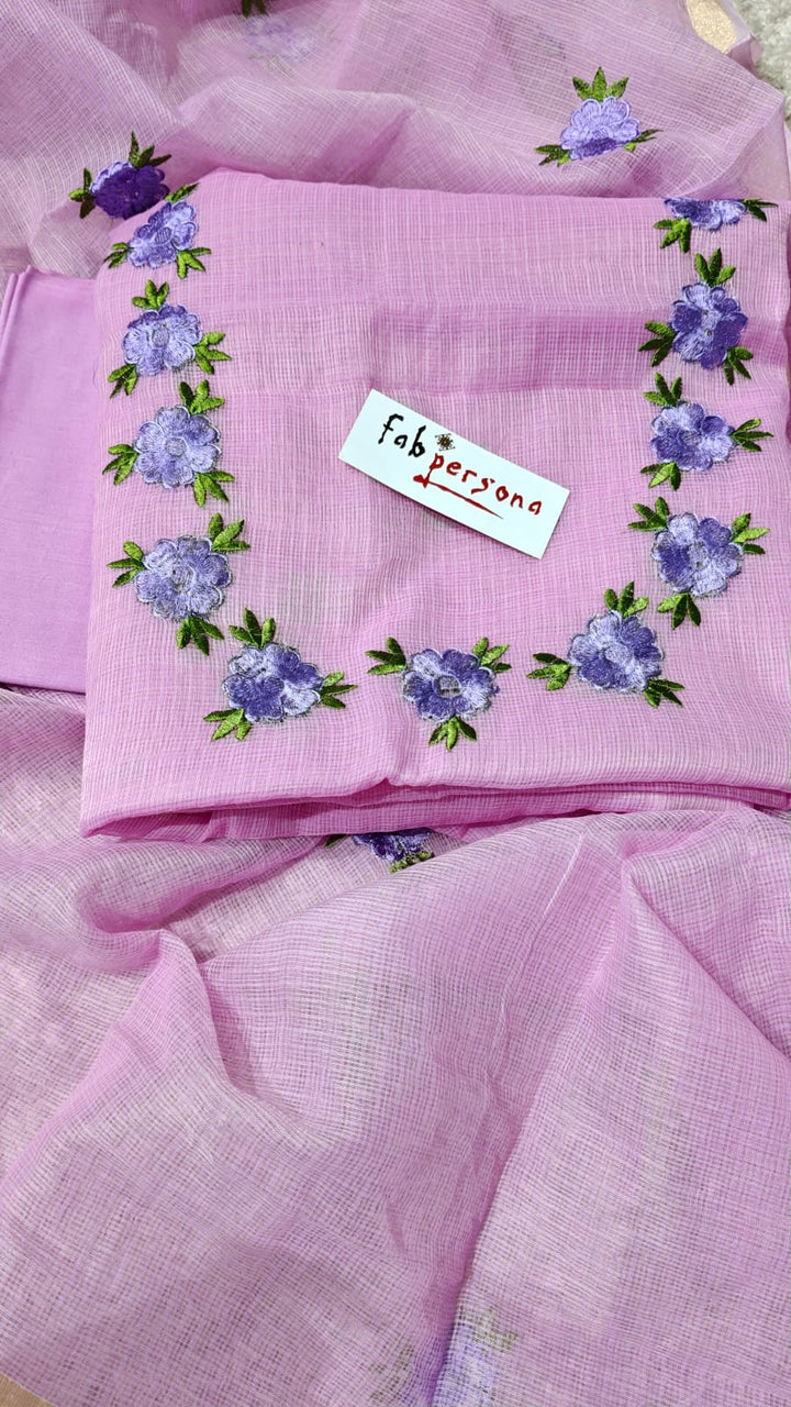 Pure Kota Doriya Embroidery work Unstitched Suit