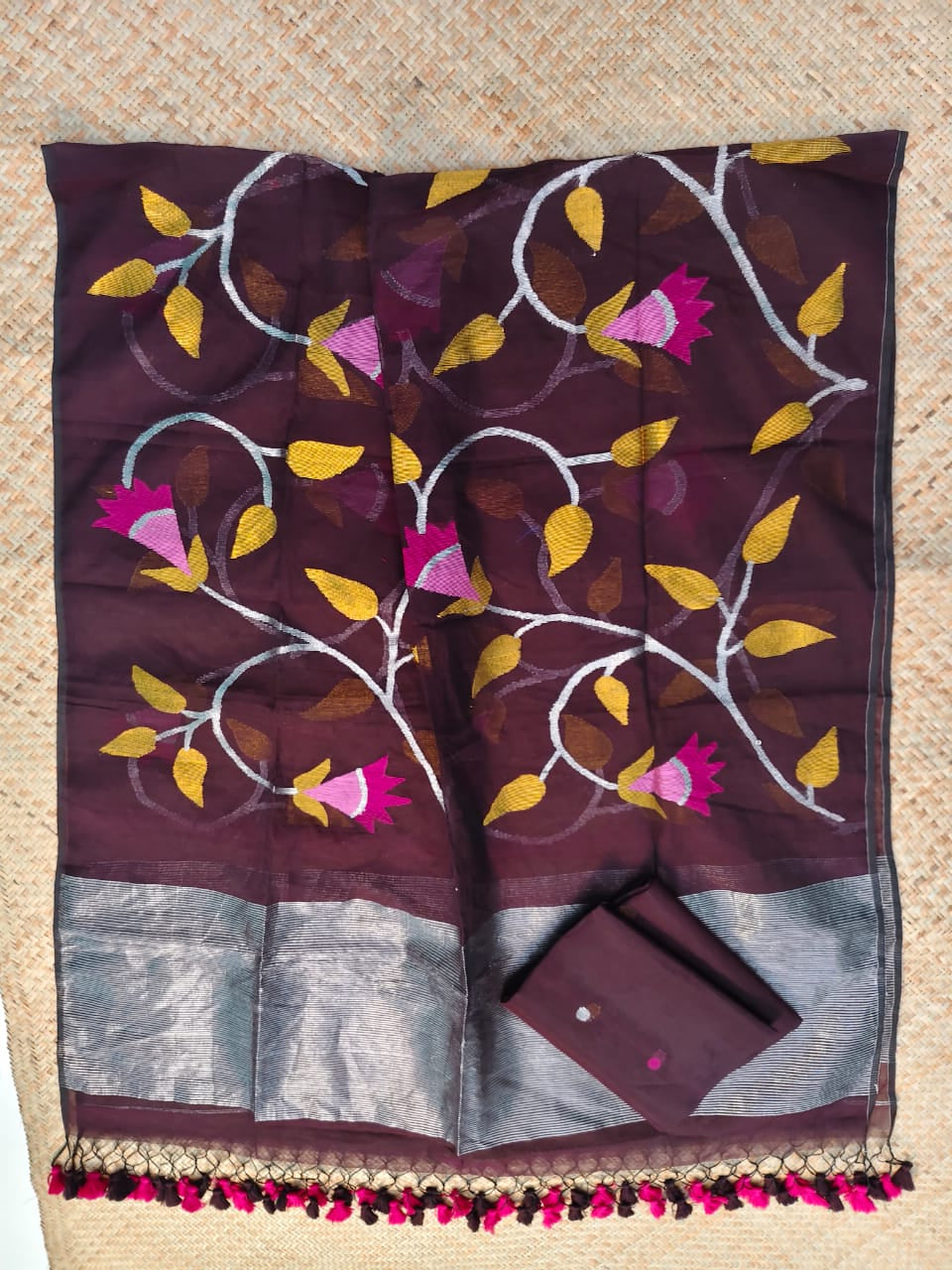 Pure Muslin Jamdani Work 2 pc Unstitched Suit