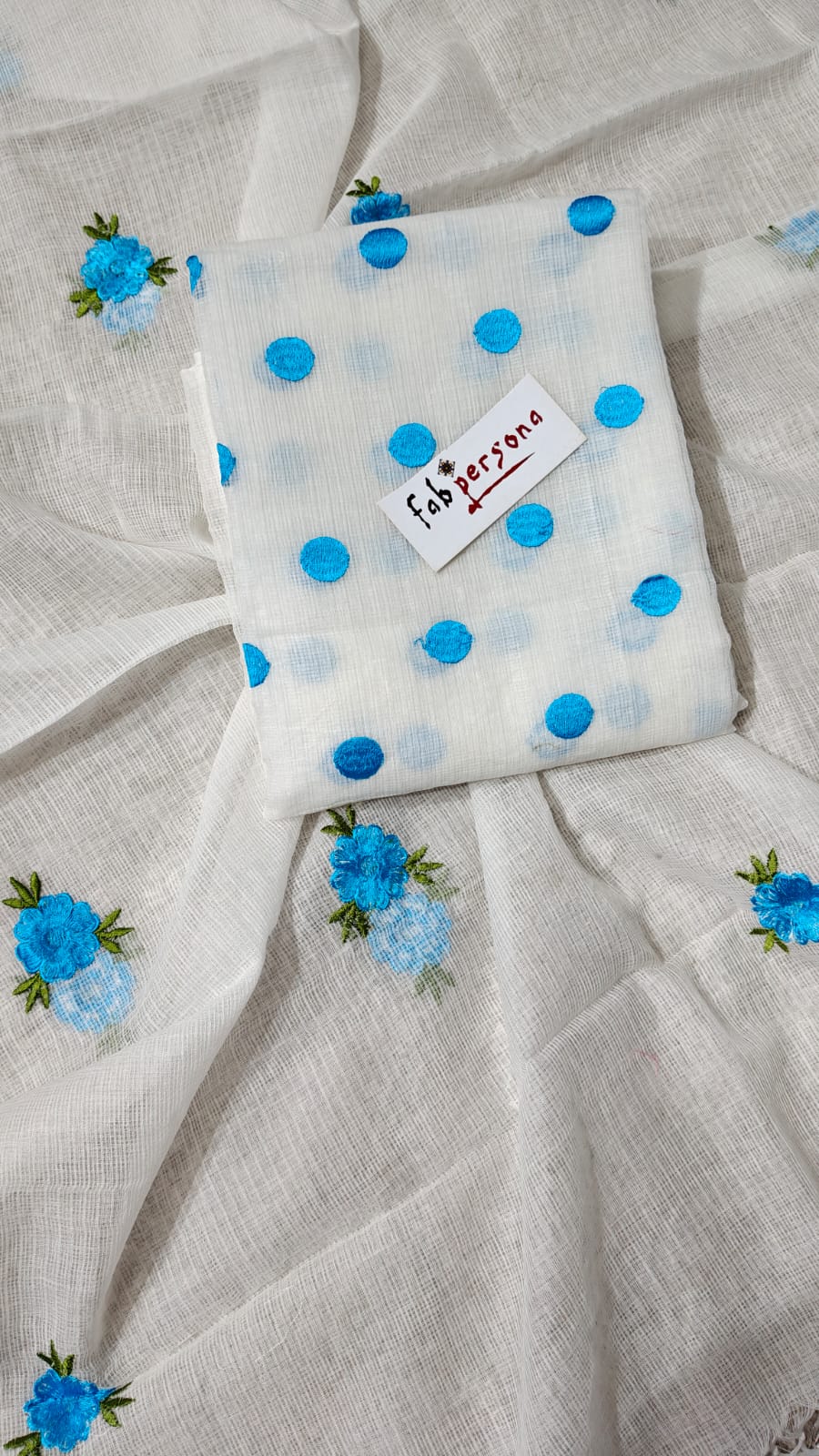 Pure Kota Doriya Embroidery Unstitched Suit With Embroidery Dupatta