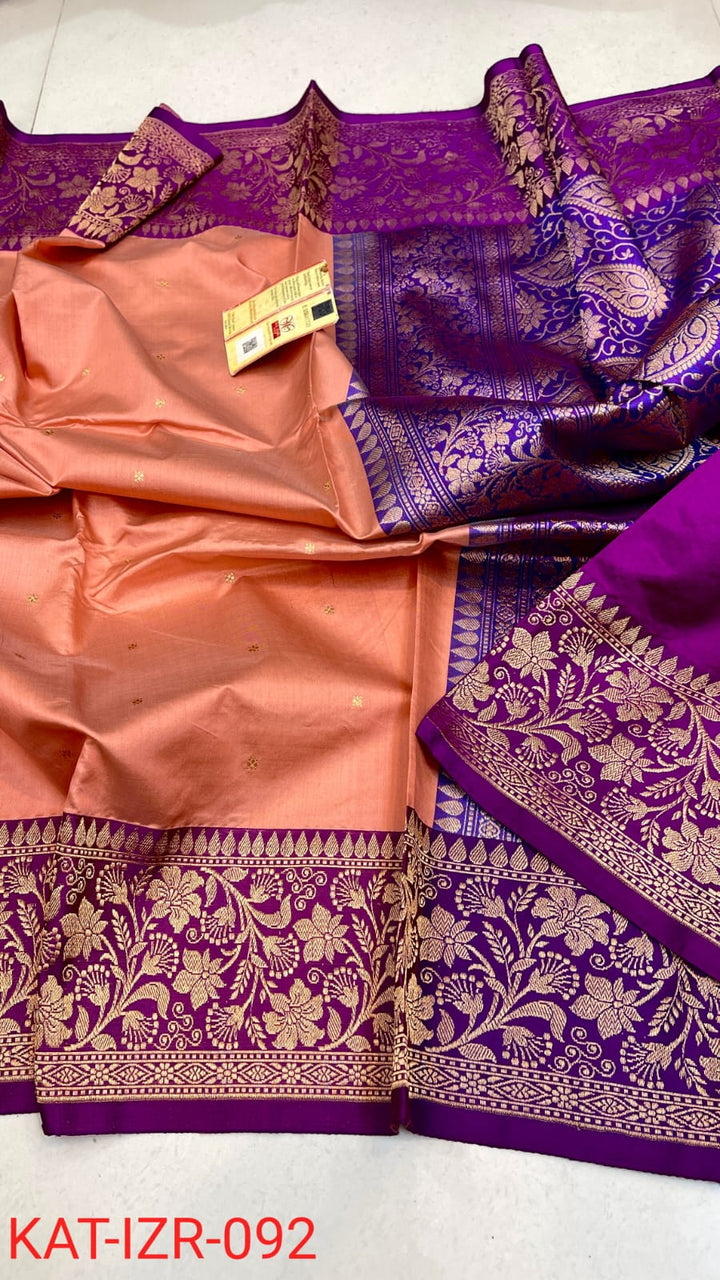 Pure Katan silk Saree with Antique Zari Work Saree.