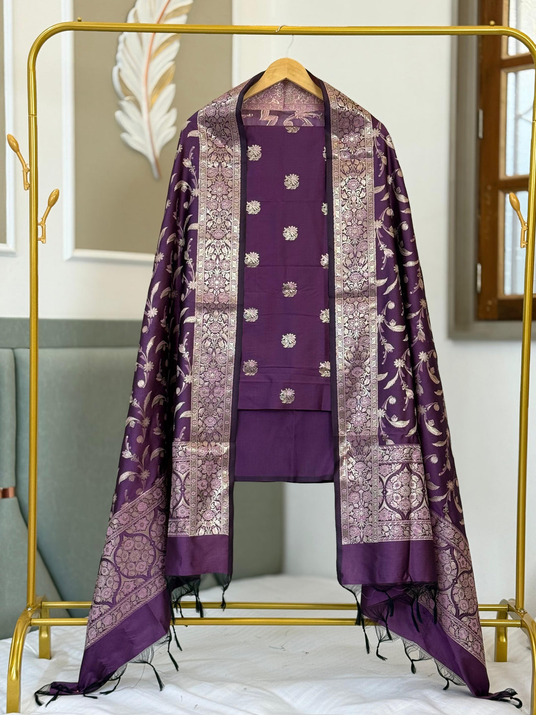 Banarasi Silk Unstitched Suit