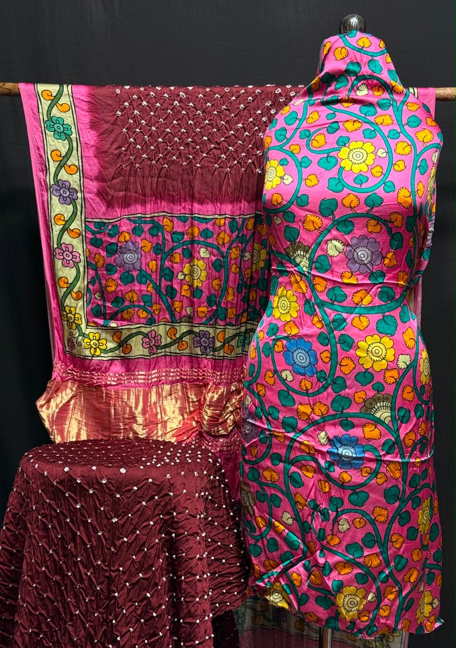Premium 100% Pure Modal Silk Digital prints kalamkari 3-pc suits