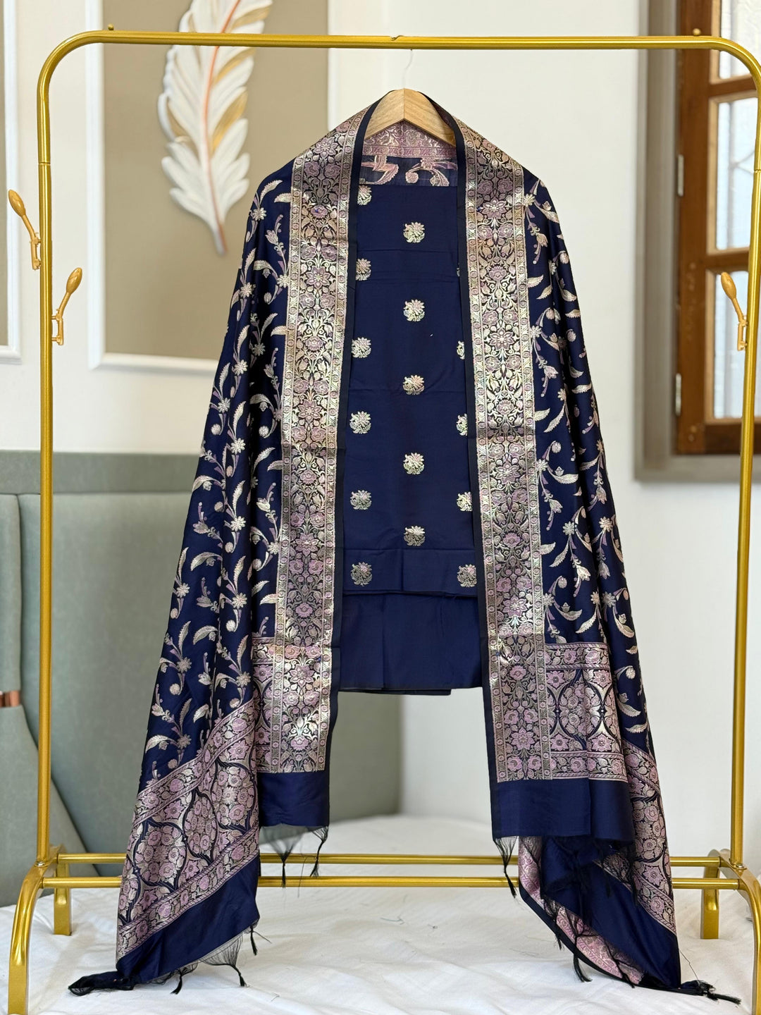 Banarasi Silk Unstitched Suit