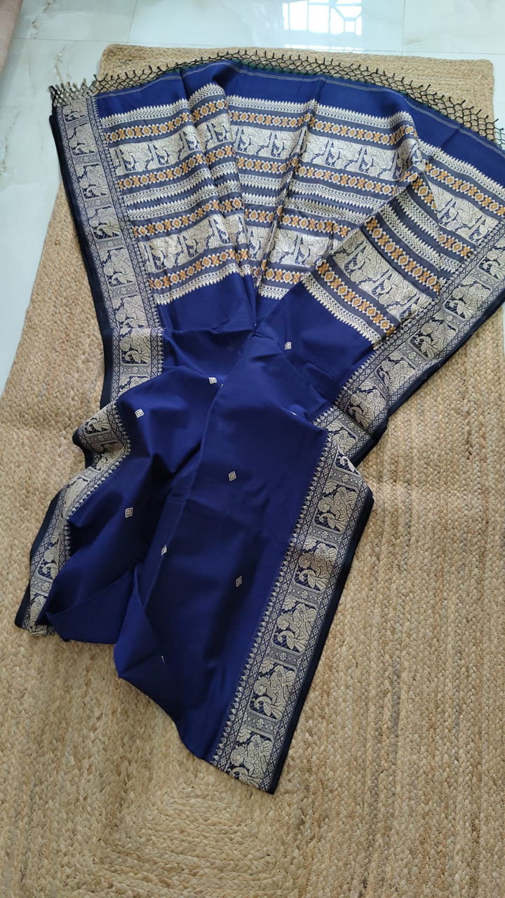 Pure Cotton Baluchuri Saree With Blouse (100count).