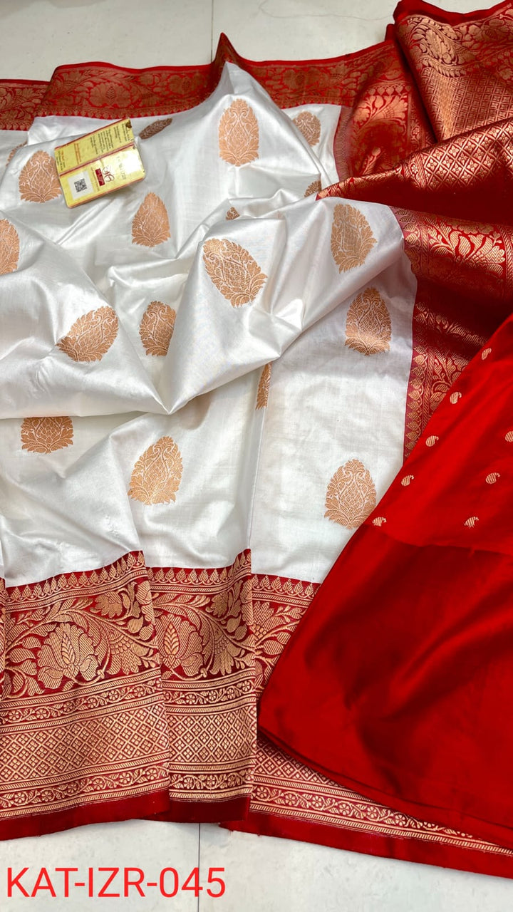 Pure Katan silk Saree with Antique Zari Work Saree.