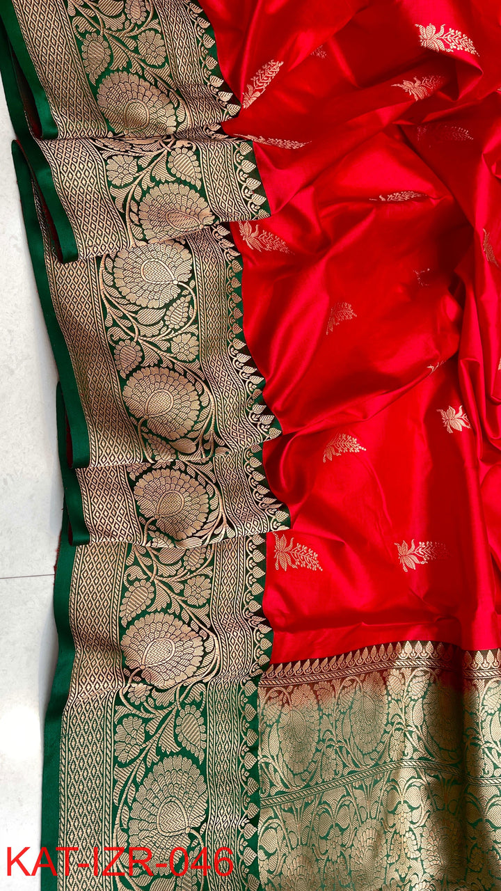 Pure Katan silk Saree with Antique Zari Work Saree.