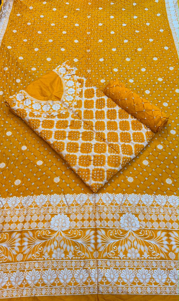 Premium 3 pc Dupion Silk Zari Work Unstitched Suit