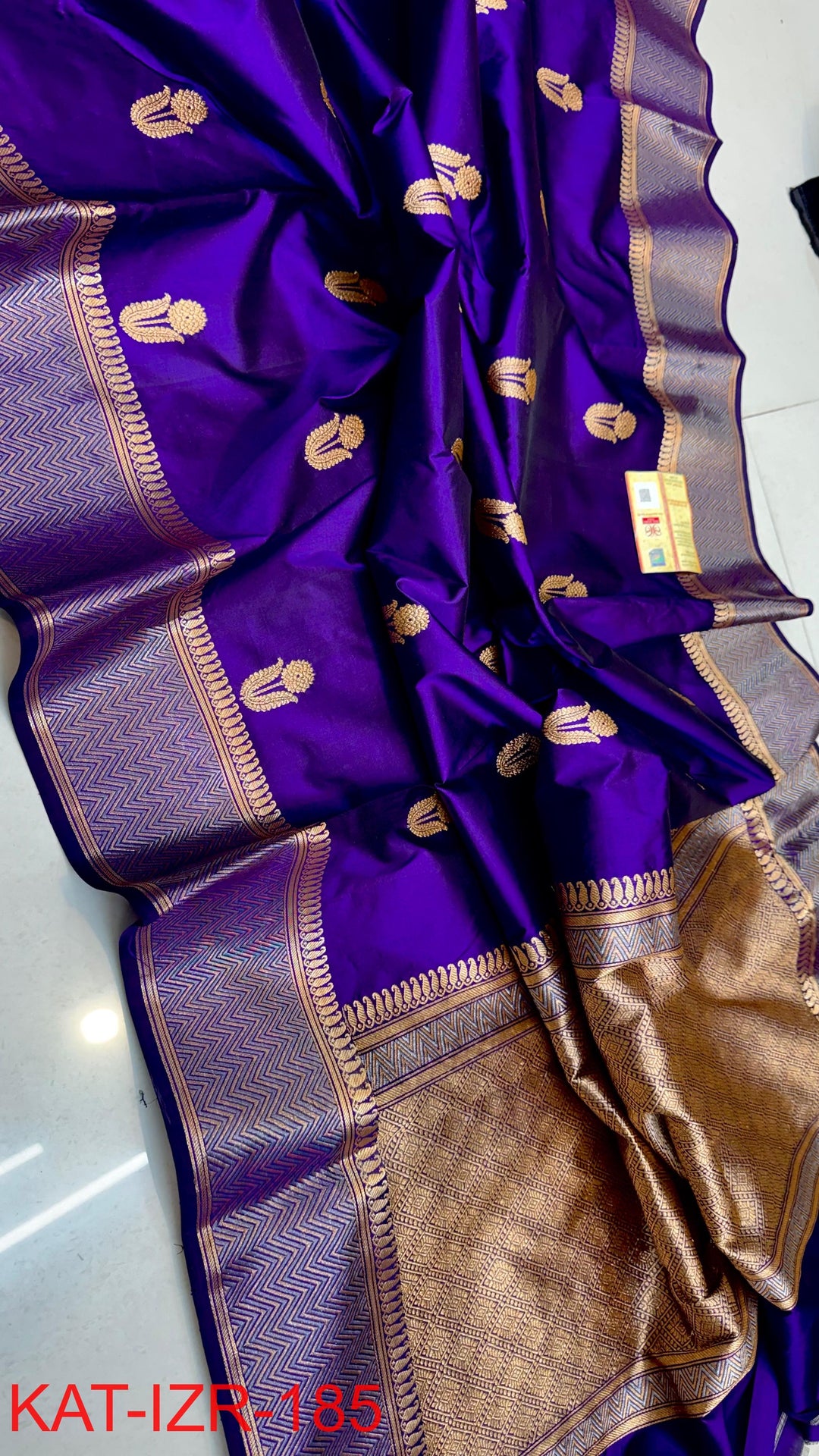 Pure Katan Silk Saree With Antique Zari Work Saree.