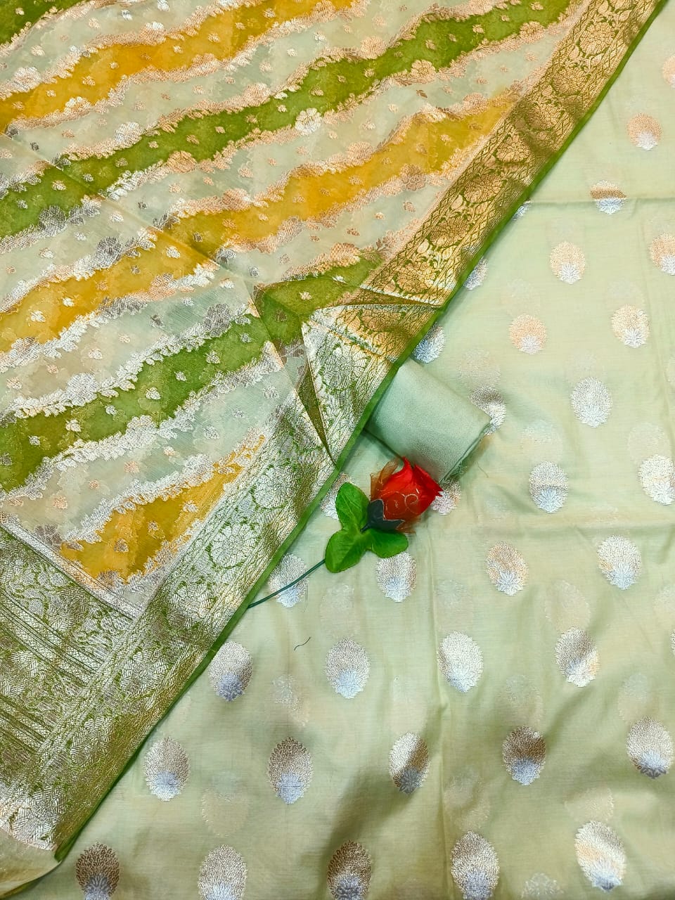 Pure Banarasi Mercerised Lorex Sona Rupa Weaving Unstitched Suit. – fab ...