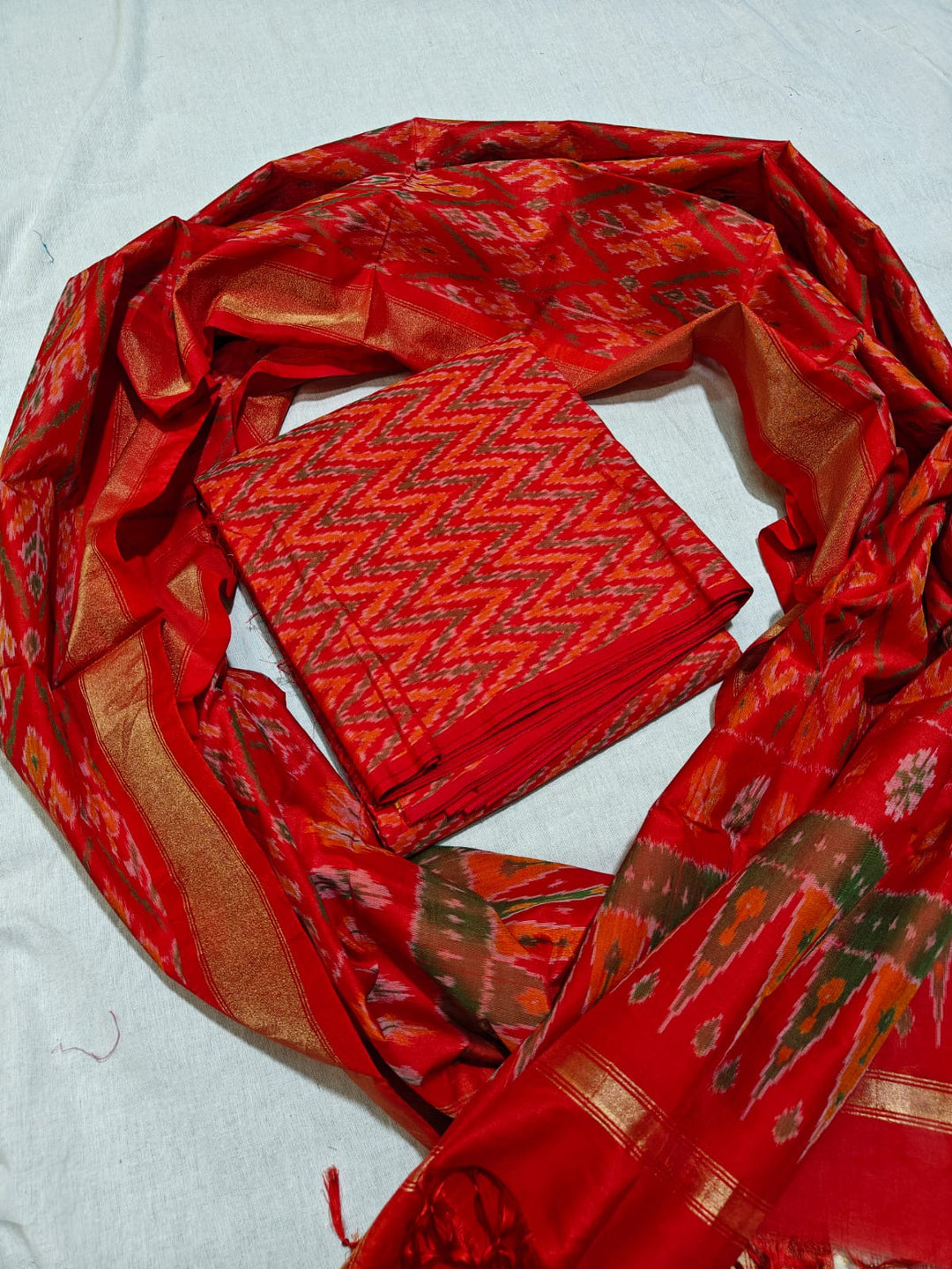 Pure Ikkat Sico Silk Unstitched Suit