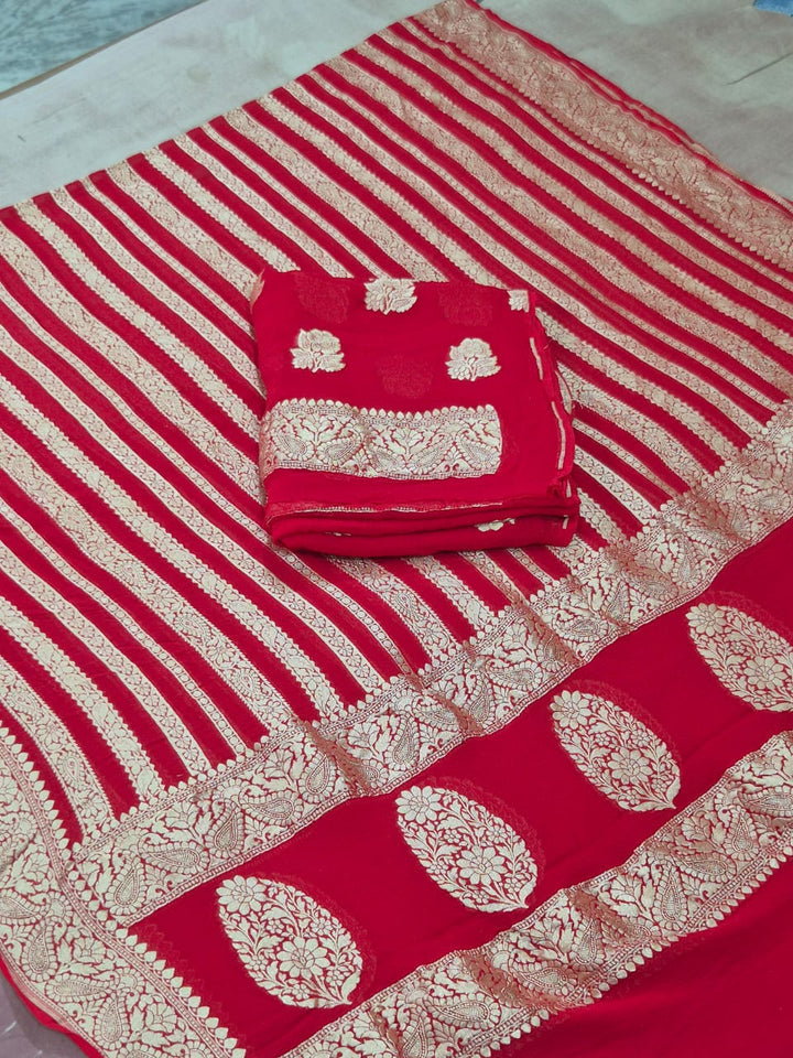 Pure Khaddi Chiffon Unstitched Suit With Zari Work.