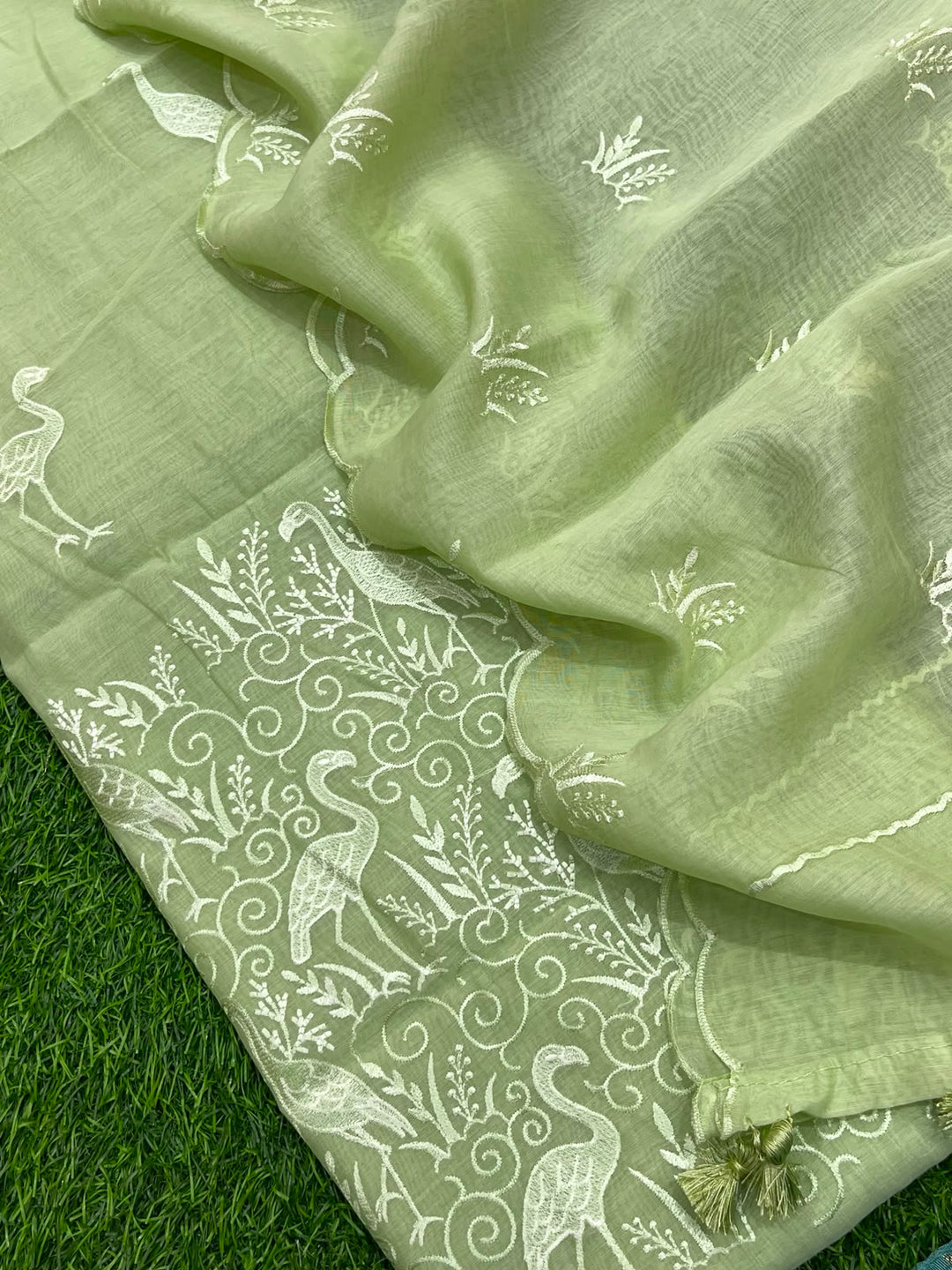 Pure Banarasi Resham Mal Chanderi Silk Unstitched Suit with Beautiful Embroidery