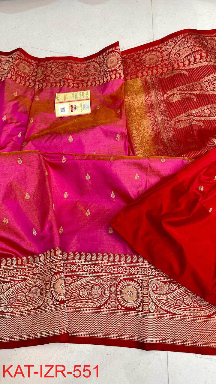 Pure Katan Silk Saree With Antique Zari Work Saree.