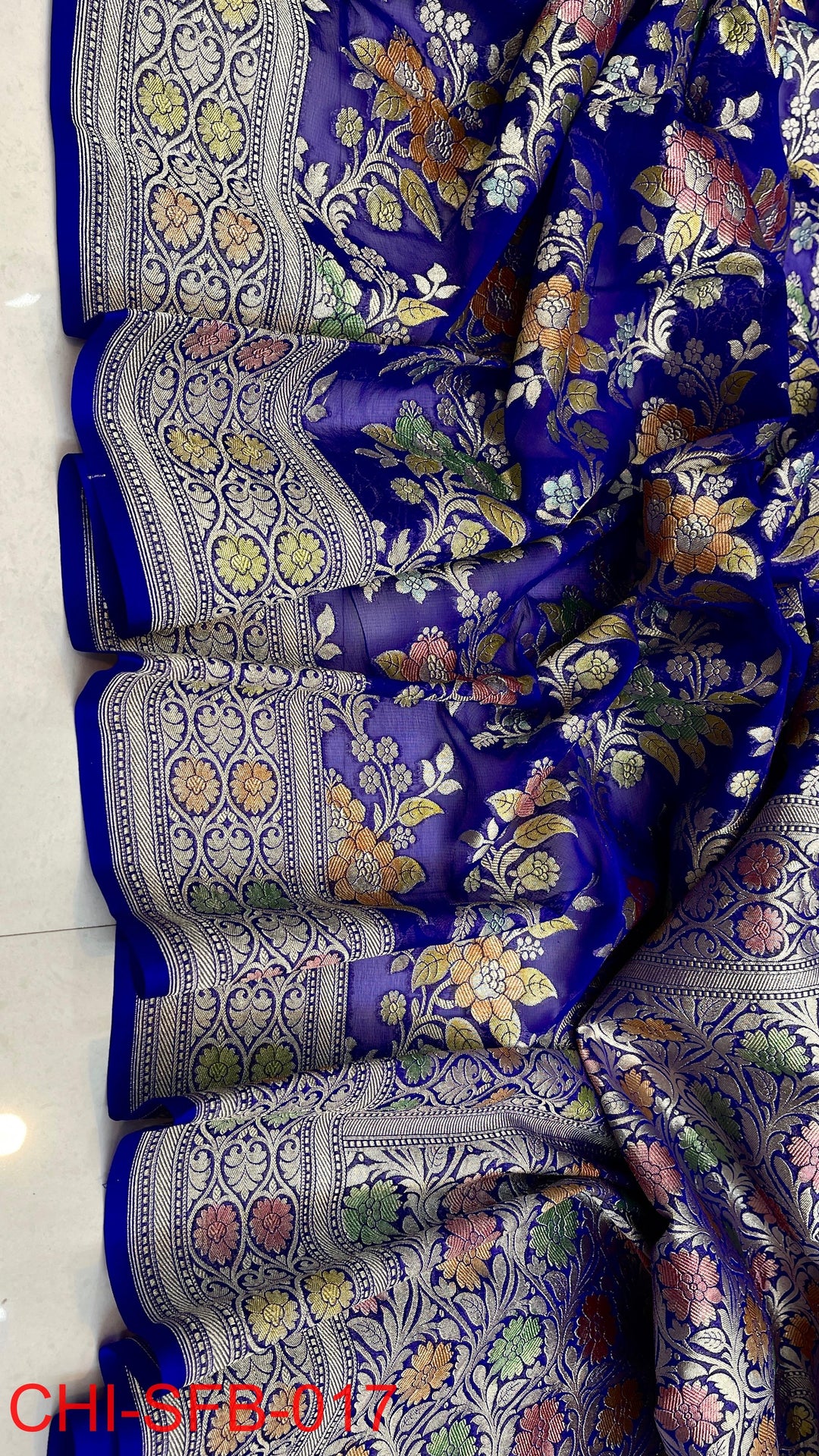 Pure Banarasi Handloom Khaddi Georgette Silk Water Zari Work Saree .| NEW EDITION |