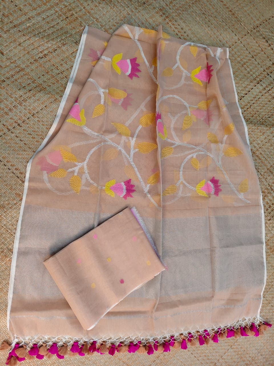 Pure Muslin Jamdani Work 2 pc Unstitched Suit