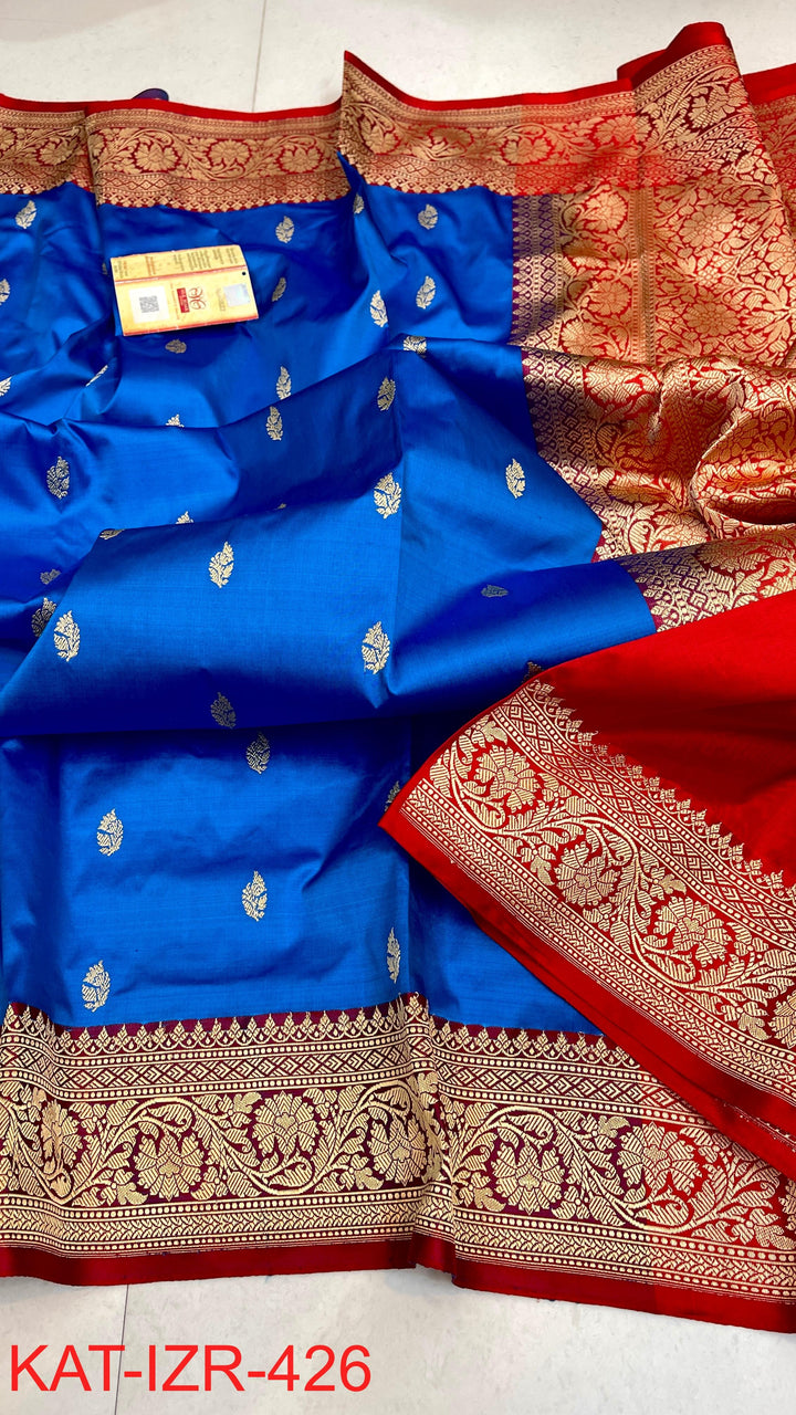 Pure Katan Silk Saree With Antique Zari Work Saree.