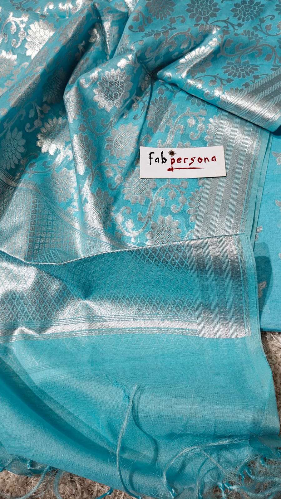 Banarasi Chanderi Silk Zari Work Unstitched Suit .