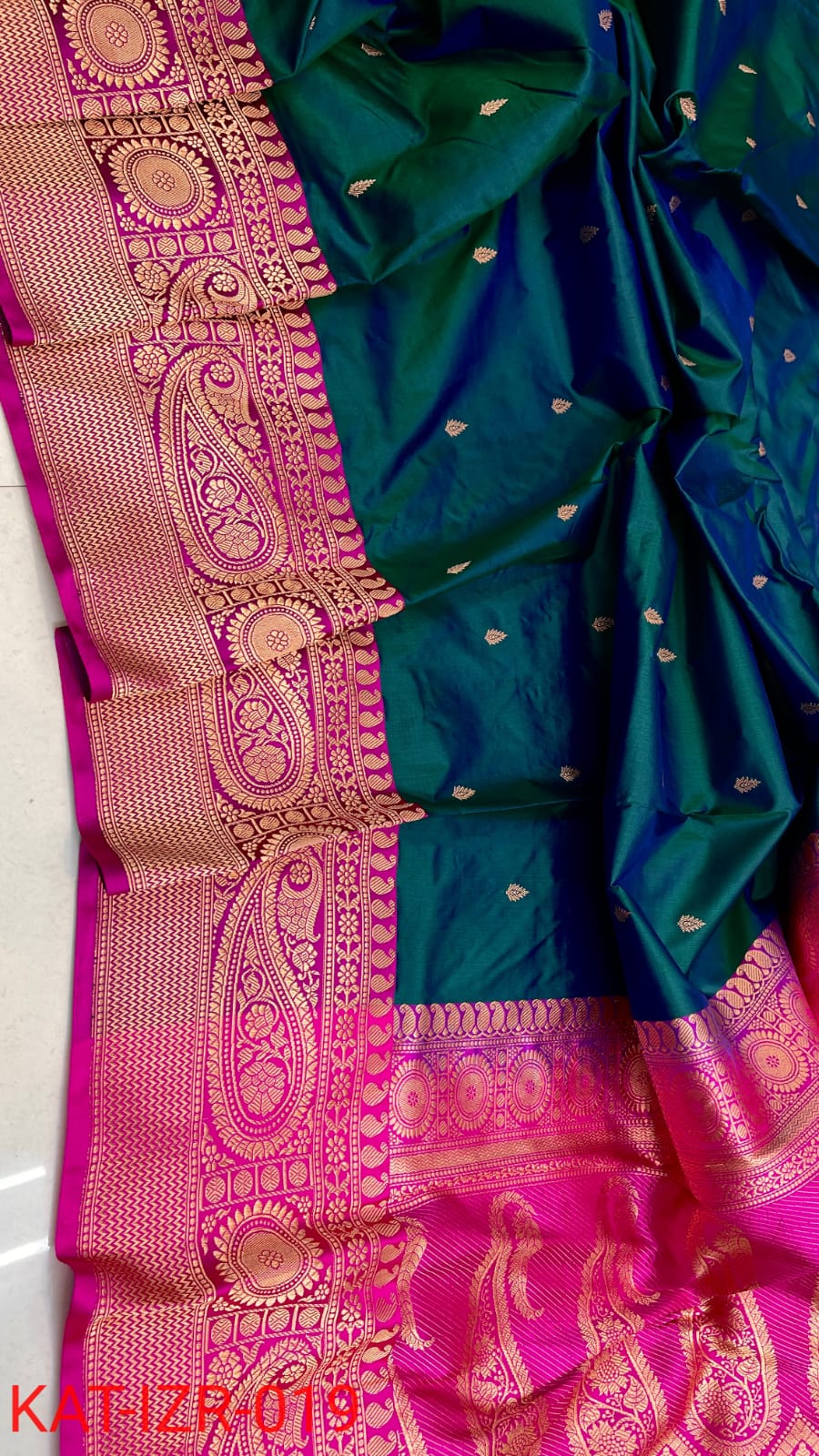 Pure Katan silk Saree with Antique Zari Work Saree.