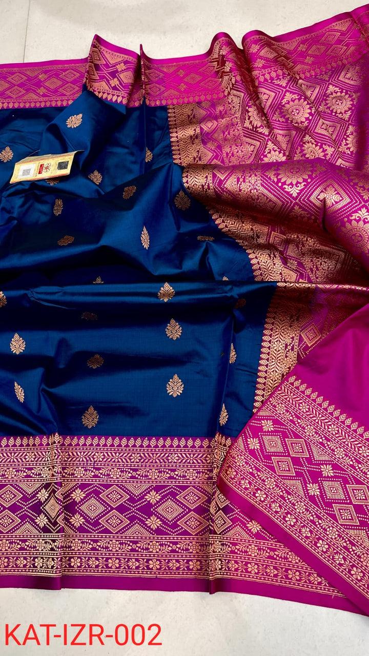 Pure Katan silk Saree with Antique Zari Work Saree.