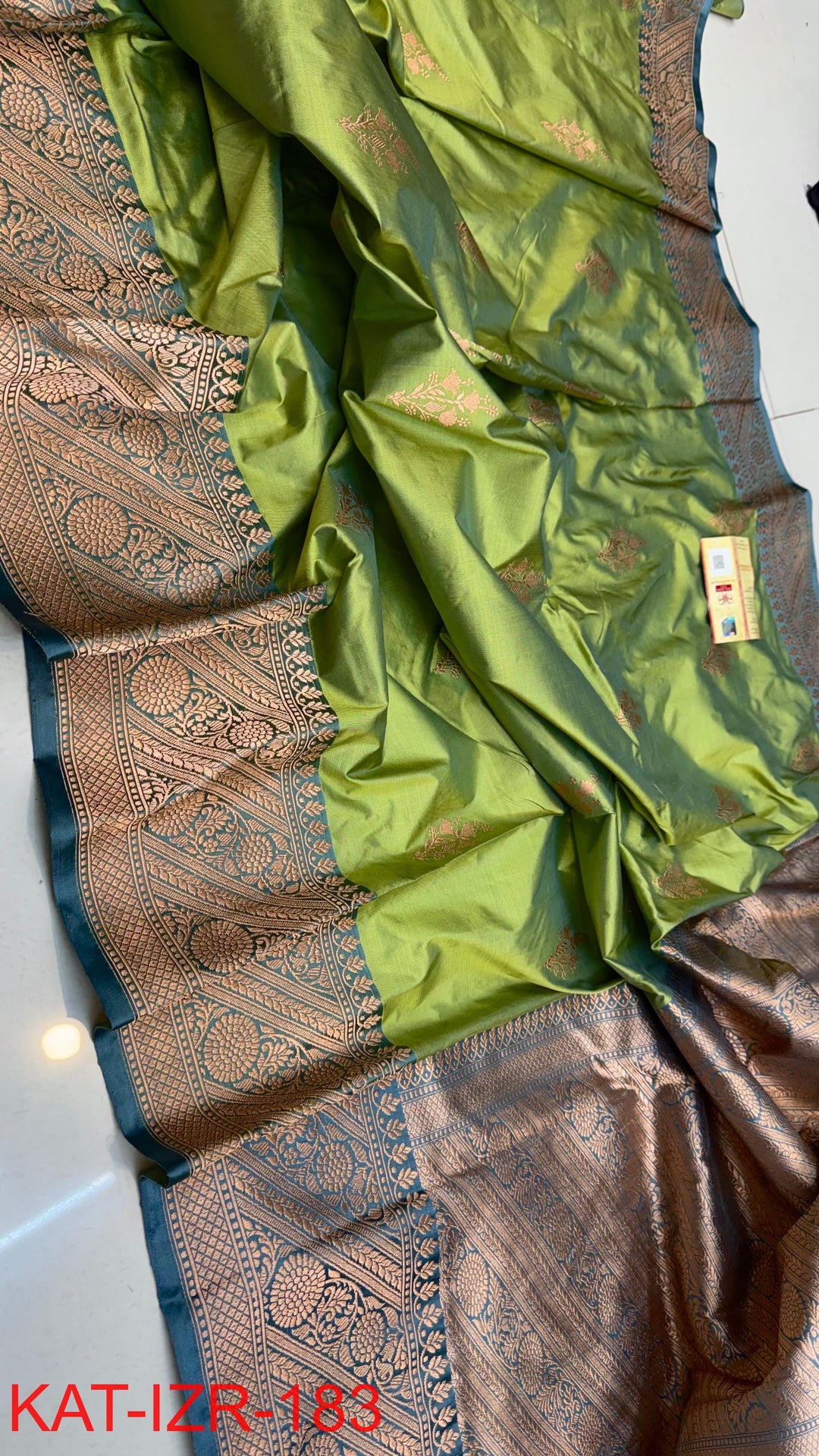 Pure Katan Silk Saree With Antique Zari Work Saree.