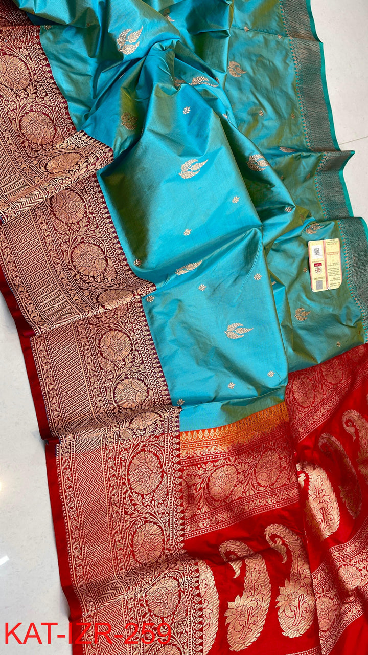 Pure Katan Silk Saree With Antique Zari Work Saree.