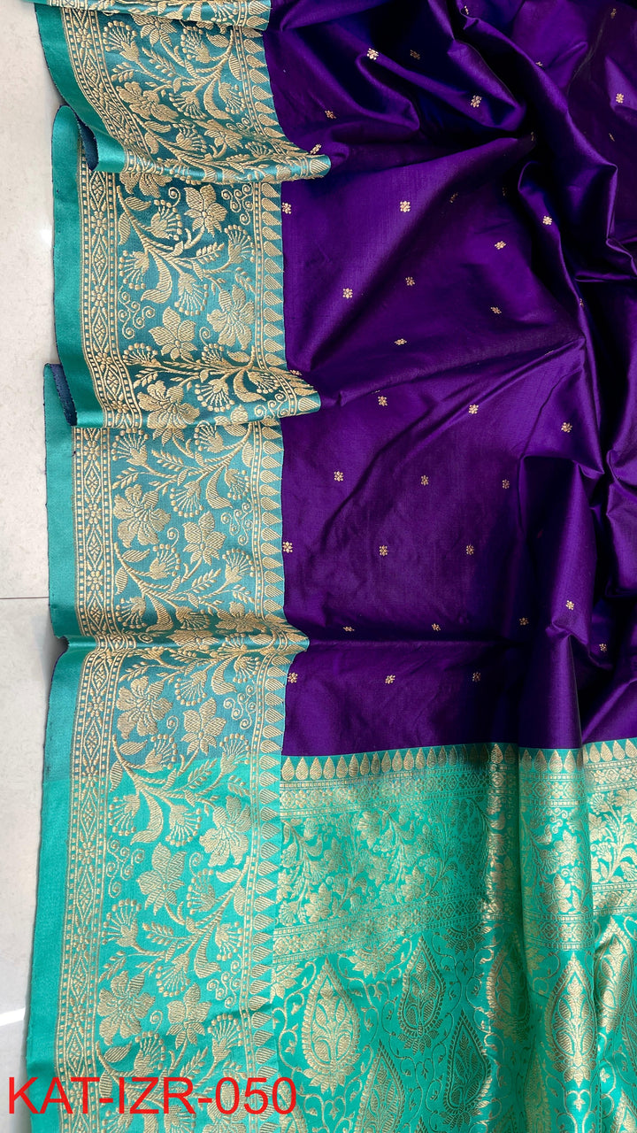 Pure Katan silk Saree with Antique Zari Work Saree.