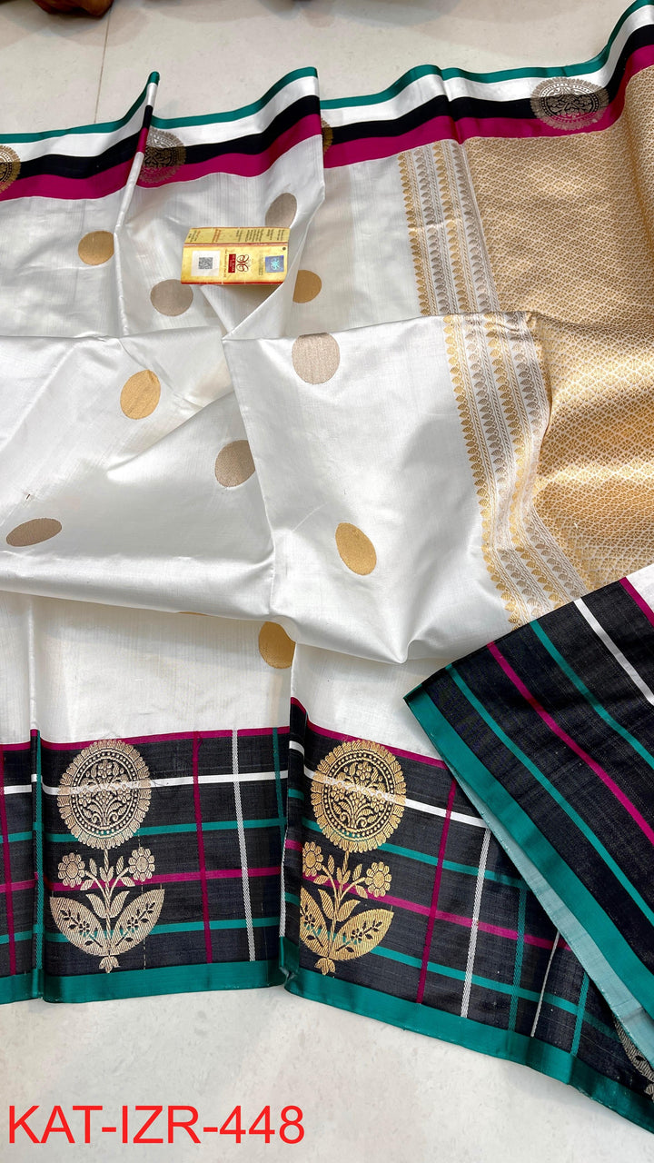 Pure Katan Silk Saree With Antique Zari Work Saree.