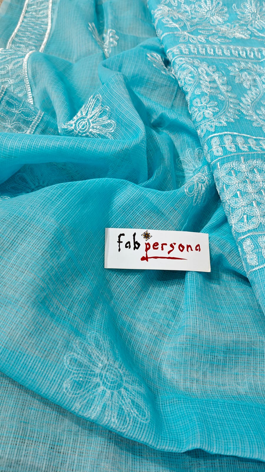 Pure Cotton Kota Doriya Embroidery Unstitched Suit With Dupatta