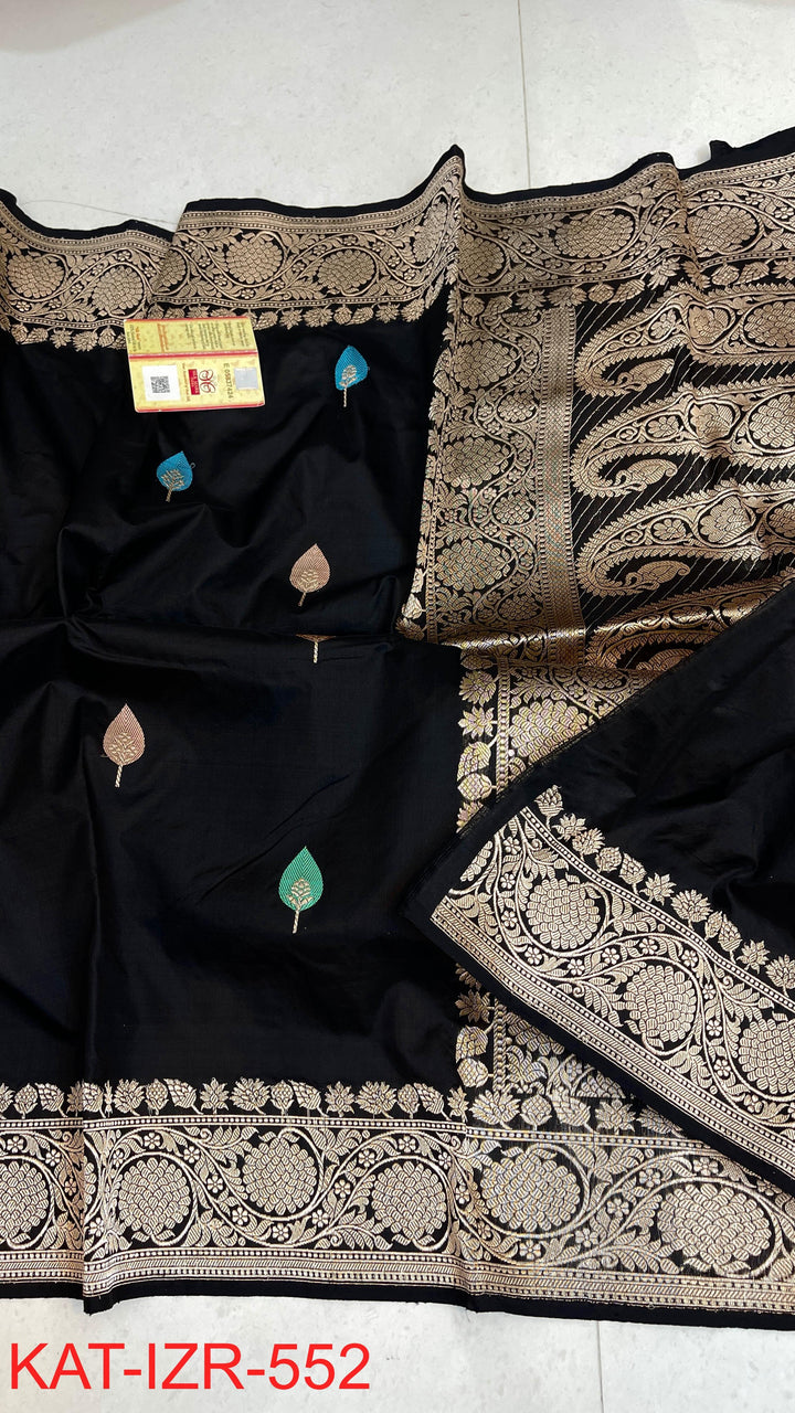 Pure Katan Silk Saree With Antique Zari Work Saree.