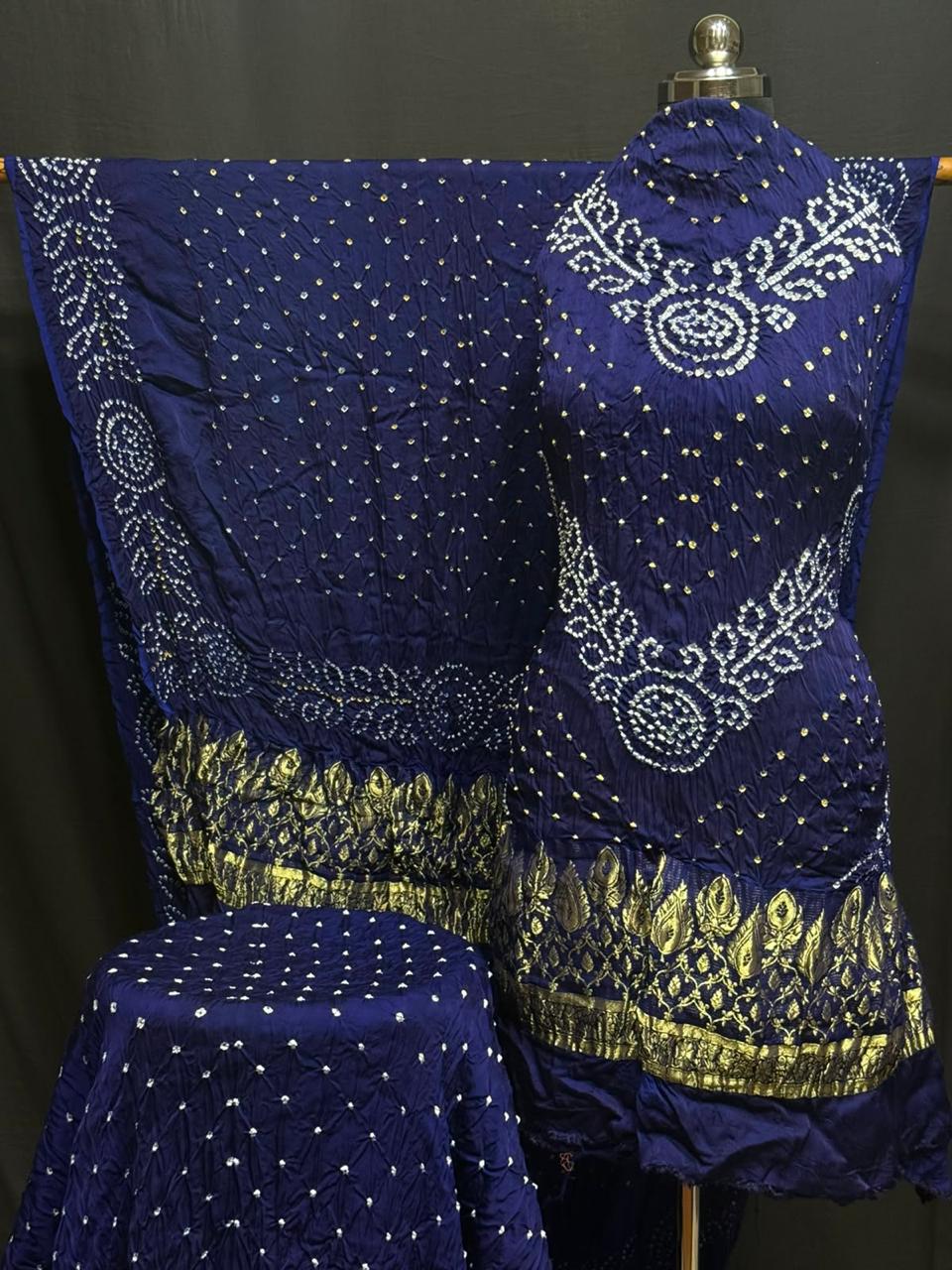 Premium Pure Modal Silk Rayi Bandhej 3-Piece Suit with Heavy Tissue Pallu Dupatta