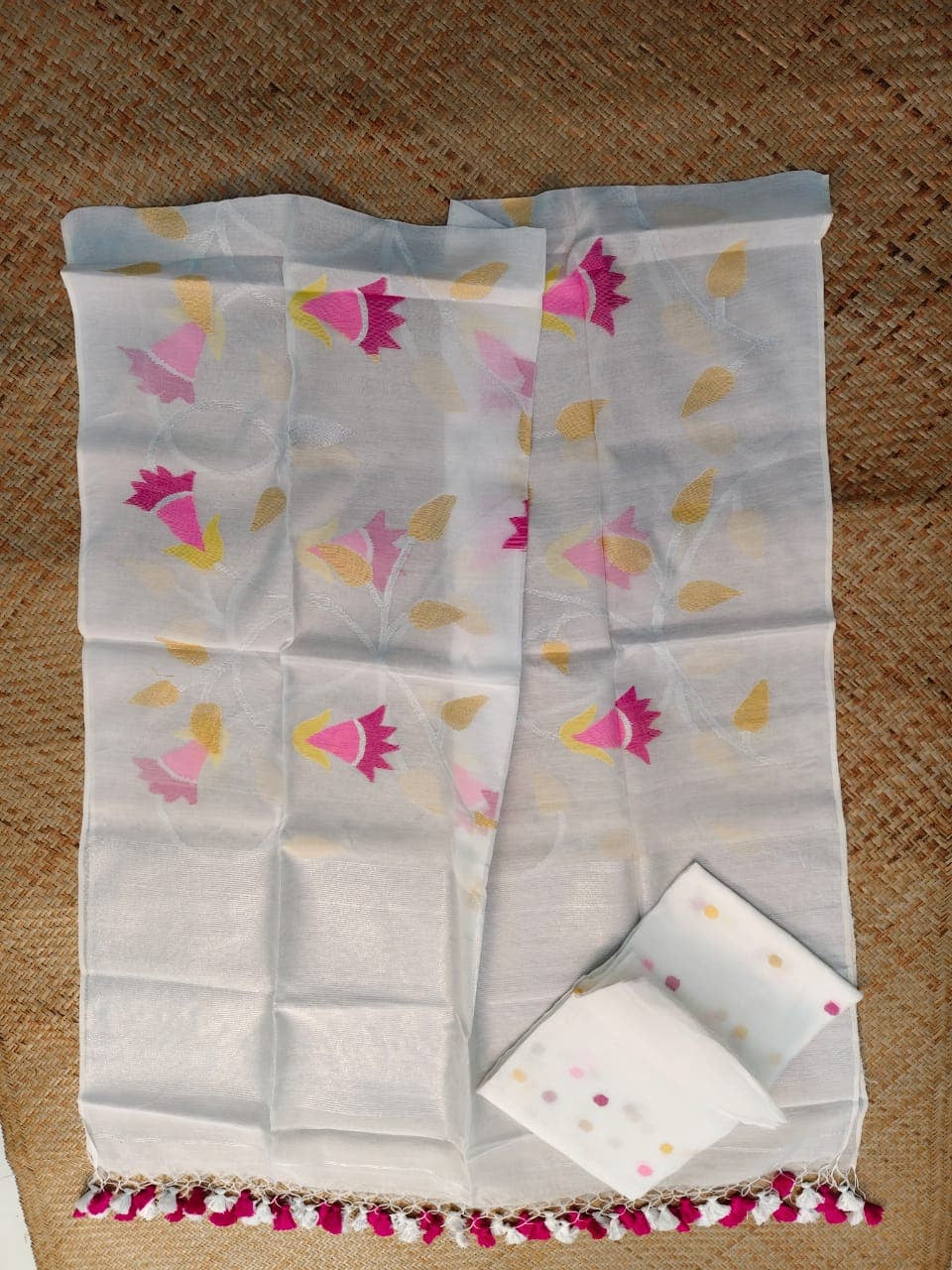 Pure Muslin Jamdani Work 2 pc Unstitched Suit