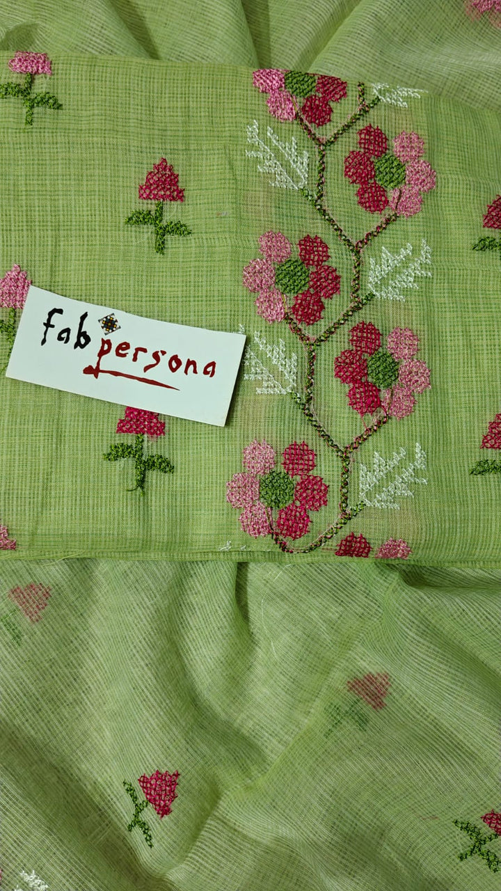 Pure Kota Doriya Embroidered Unstitched Suit With Dupatta