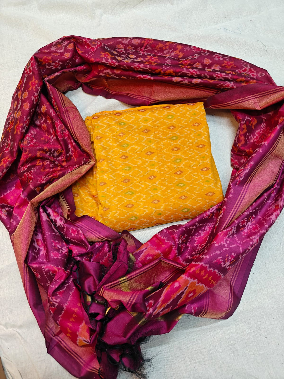 Pure Ikkat Sico Silk Unstitched Suit