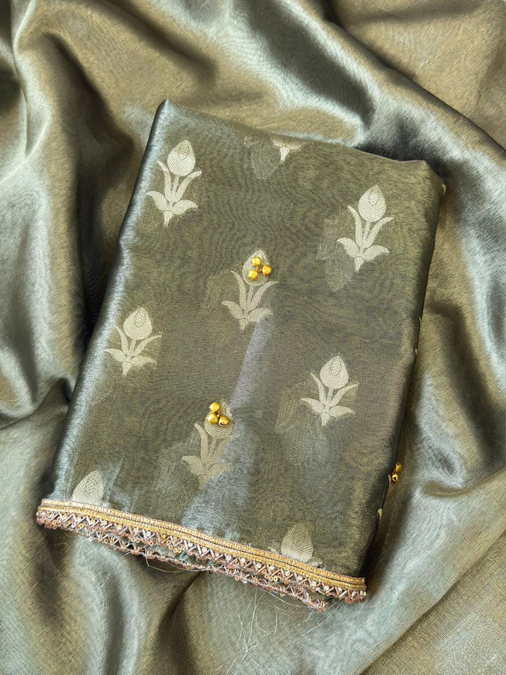 Elegant Tissue Ghungroo Unstitched  Suit