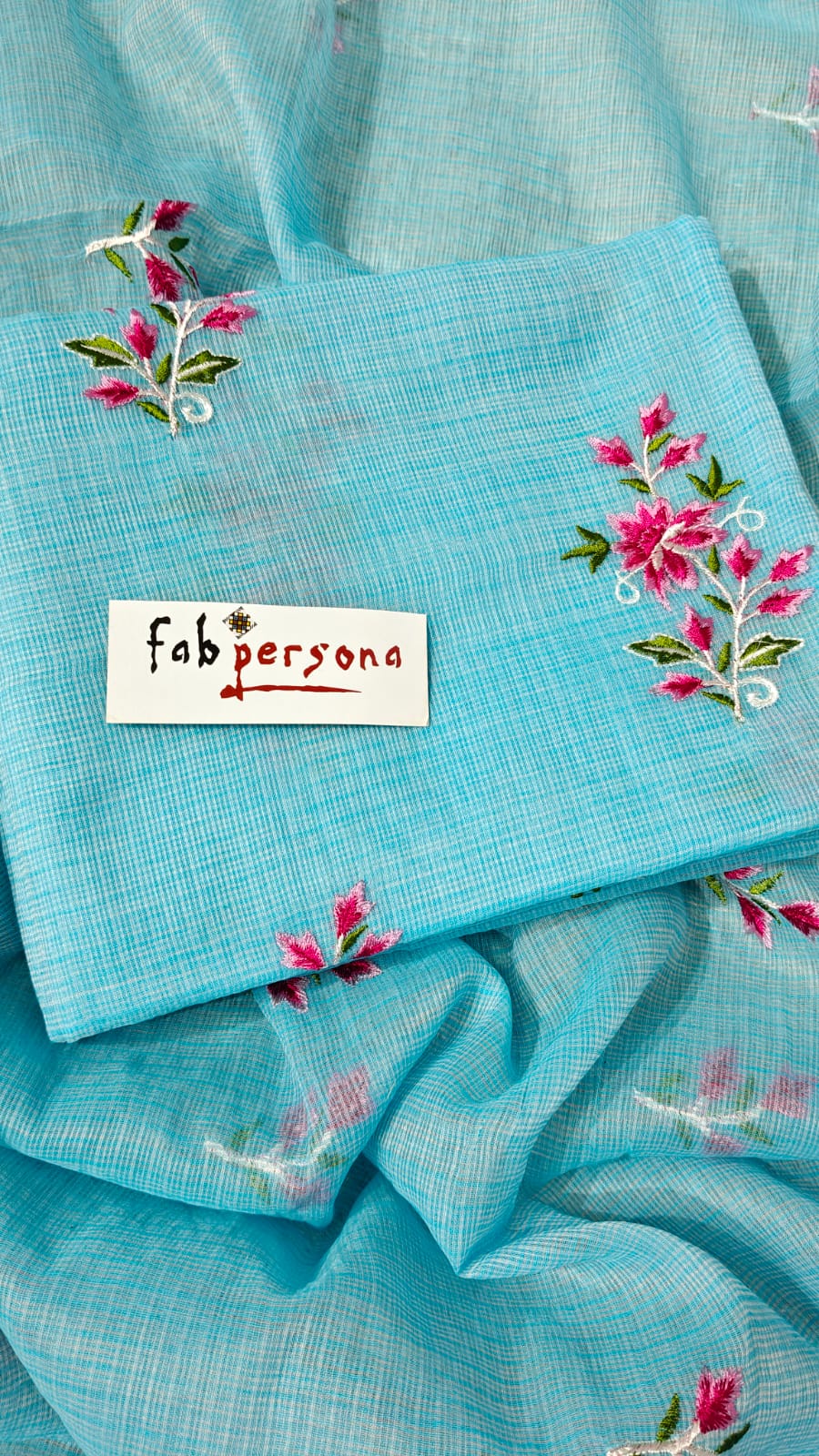 Pure Cotton Kota Doriya Embroidery Unstitched Suit With Dupatta