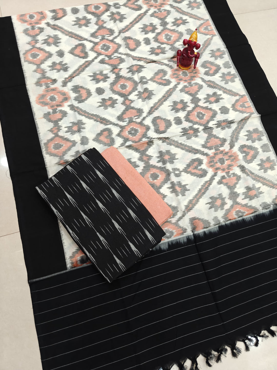 Pure Double Ikkat Cotton Unstitched Suit.