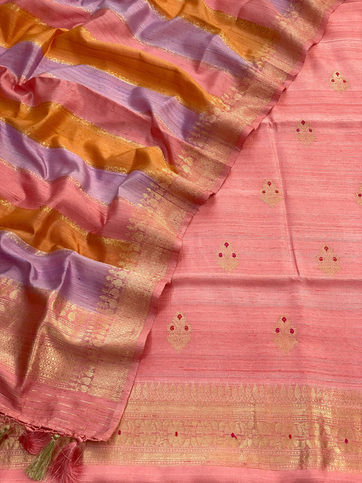 Pure Banarasi Raw Dupion Silk Kadhuwa Work Unstitched Suit With Rankart Kadhuwa Dupatta.