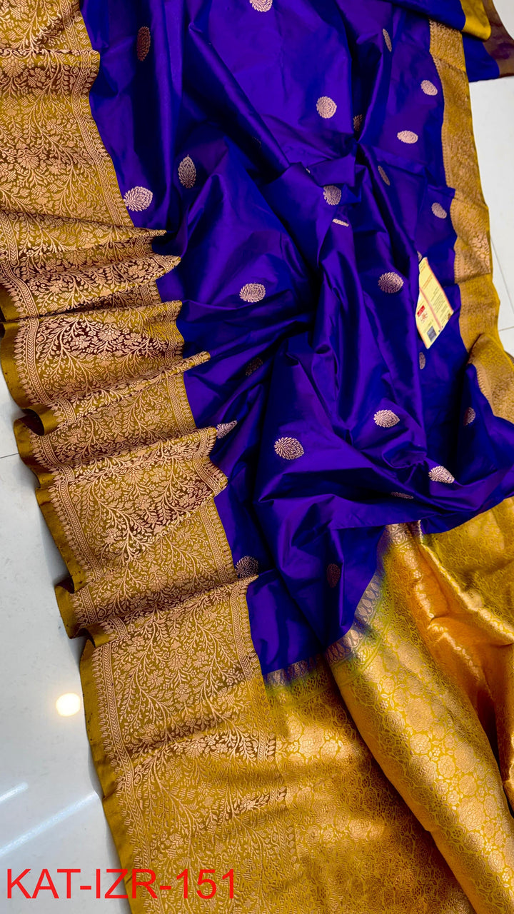 Pure Katan silk Saree with Antique Zari Work Saree.
