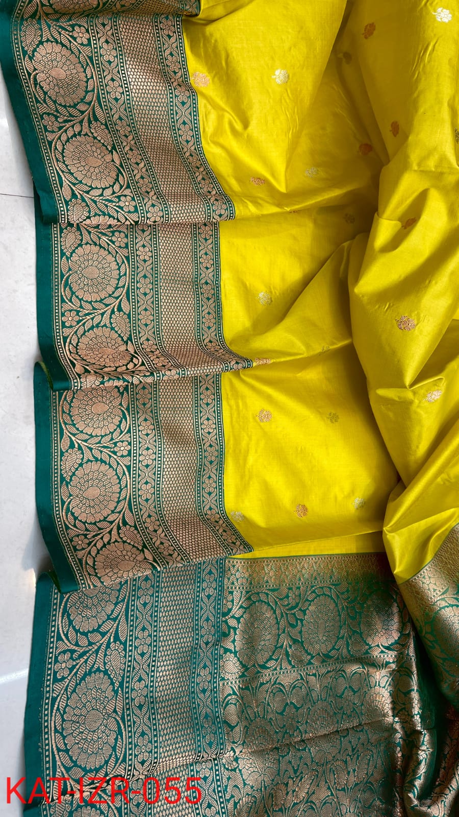 Pure Katan silk Saree with Antique Zari Work Saree.
