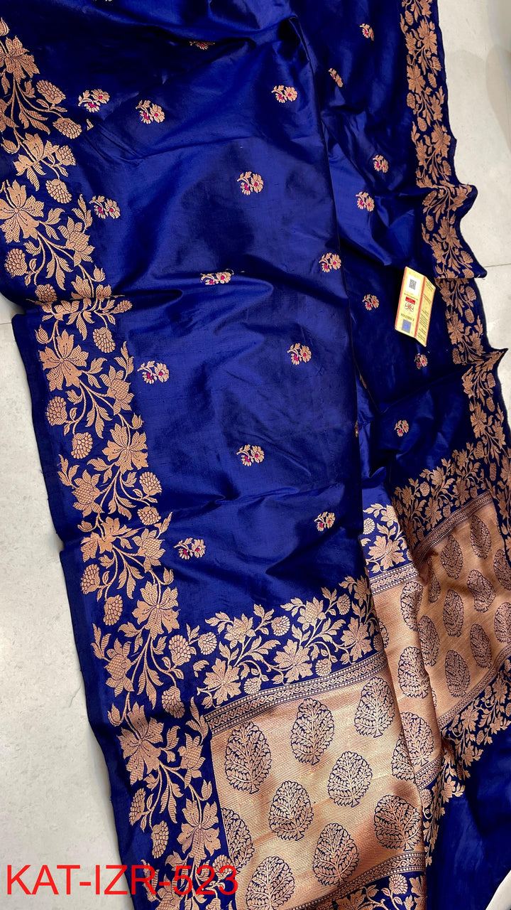 Pure Katan Silk Saree With Antique Zari Work Saree.
