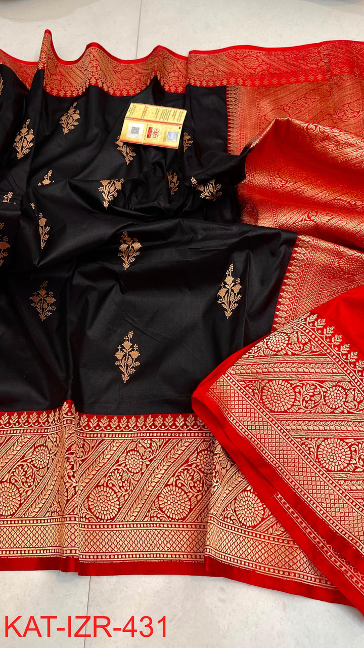 Pure Katan Silk Saree With Antique Zari Work Saree.