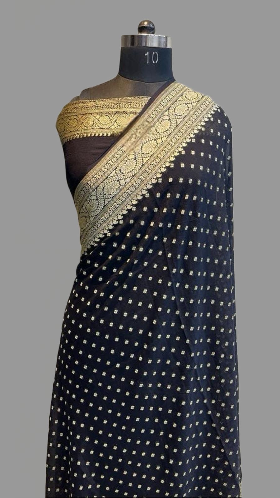 Pure Banarasi Handloom Khaddi Georgette Silk Saree .