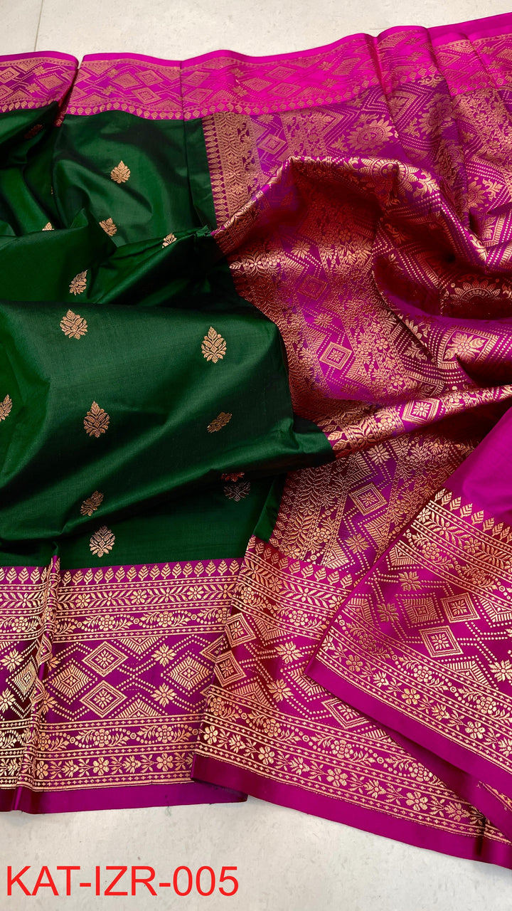 Pure Katan silk Saree with Antique Zari Work Saree.
