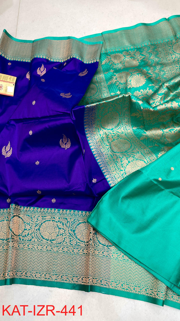 Pure Katan Silk Saree With Antique Zari Work Saree.