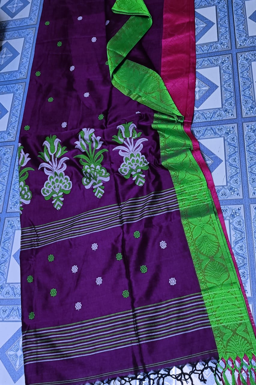 Pure Cotton jamdani Saree With Running Blouse  . ( Length- 6.3 meter