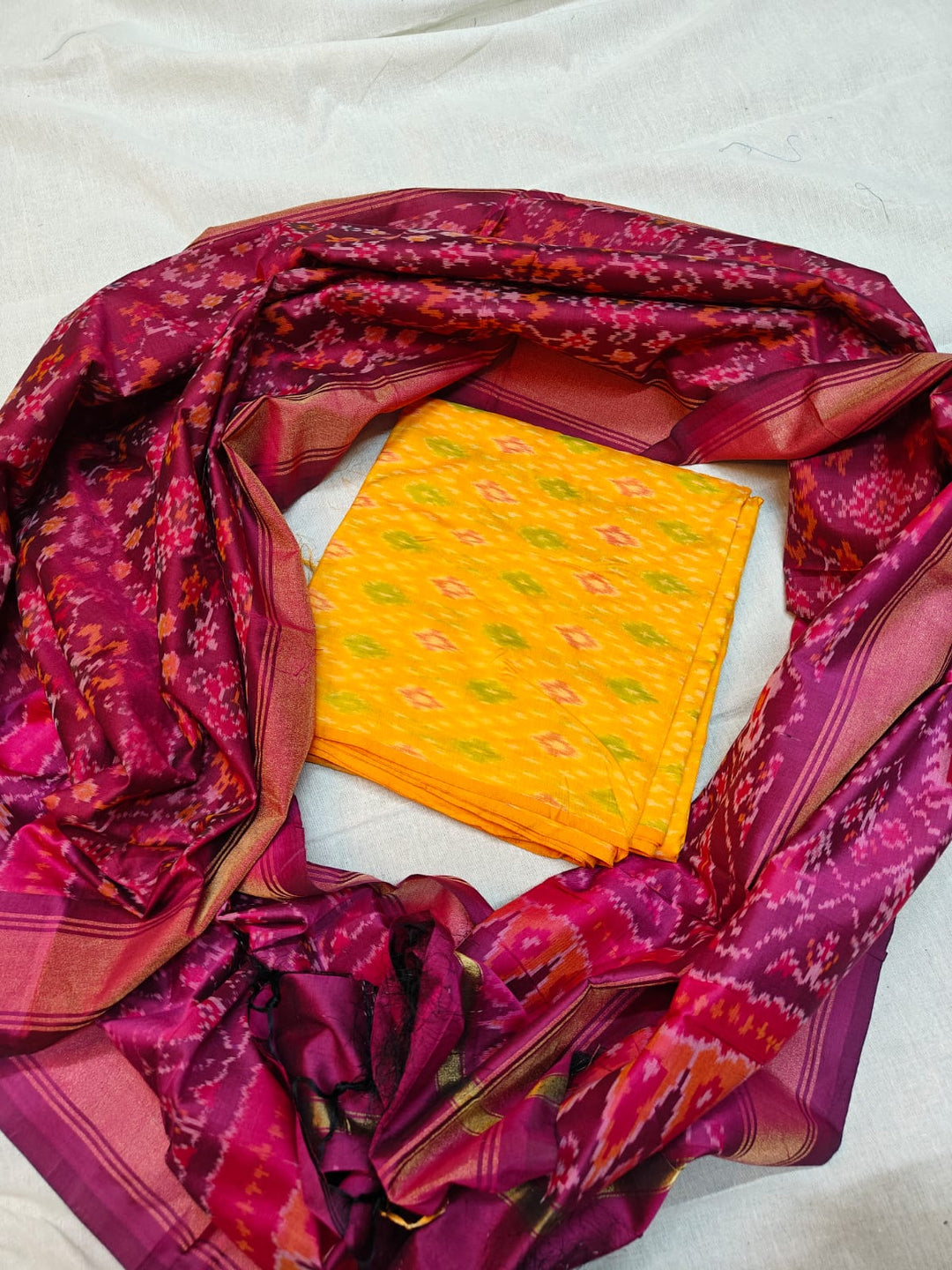Pure Ikkat Sico Silk Unstitched Suit