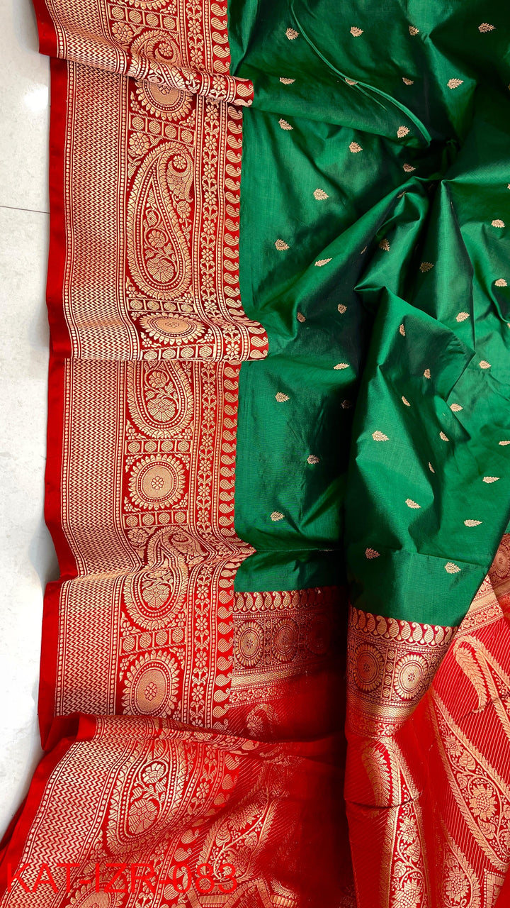 Pure Katan silk Saree with Antique Zari Work Saree.
