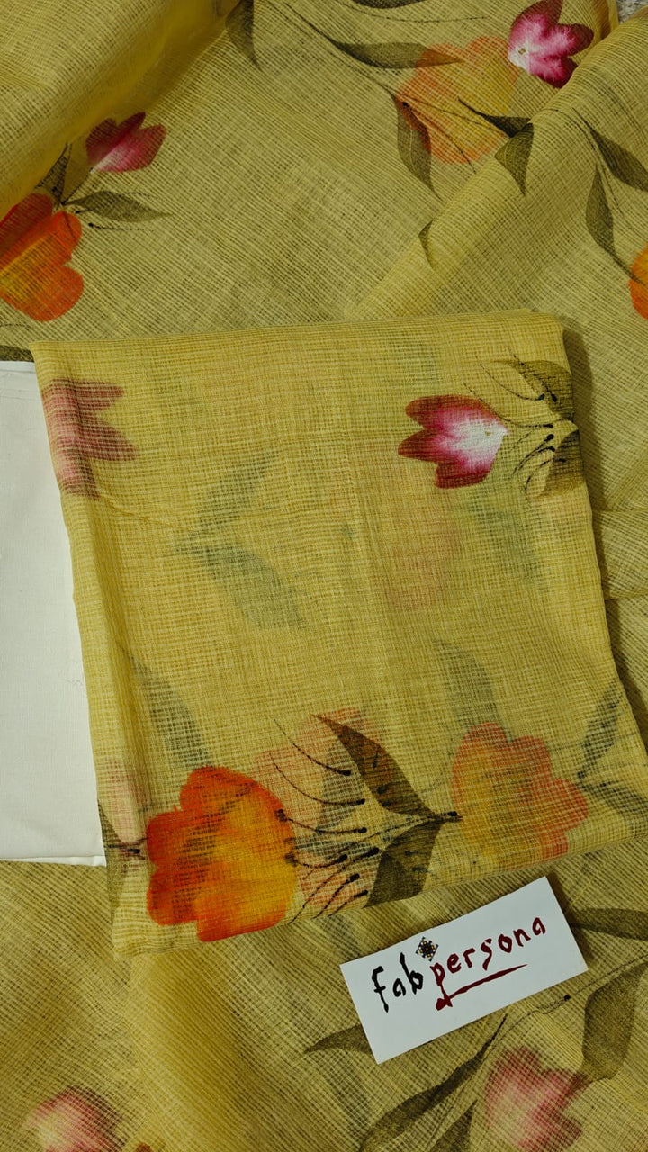 Kota Doriya Hand Painted Unstitched Suit