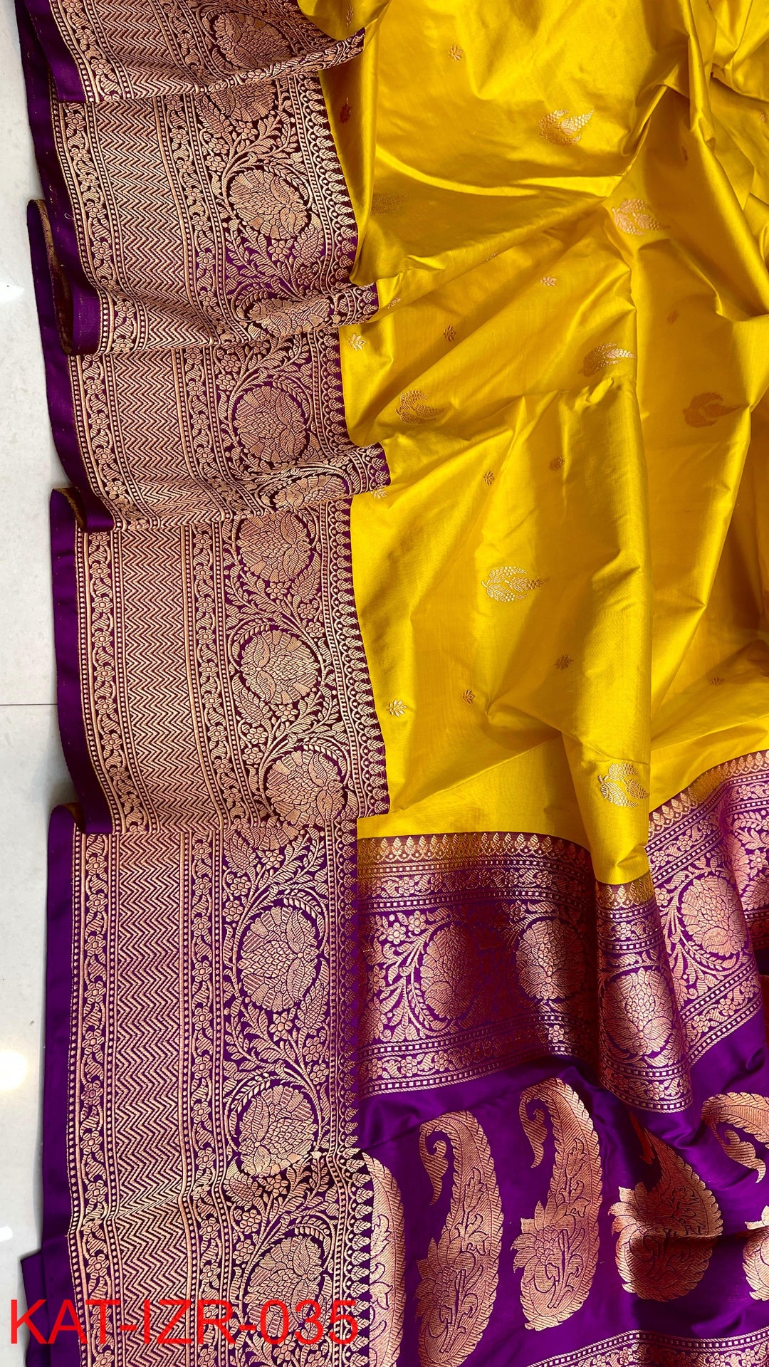 Pure Katan silk Saree with Antique Zari Work Saree.